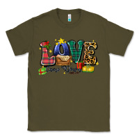 Army Green love came down luke 2 11 Classic Tee - Zillion Design Studio