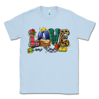Dusty Blue love came down luke 2 11 Classic Tee - Zillion Design Studio
