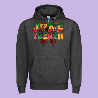Zipper Hoodie juneteenth since 1865 with heart