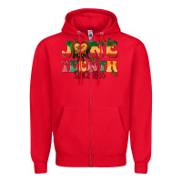 Red juneteenth since 1865 with heart Zipper Hoodie - texasbilliewilder