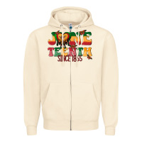Sandshell juneteenth since 1865 with heart Zipper Hoodie - texasbilliewilder