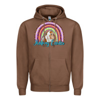 Chestnut happy easter rainbow bunny Zipper Hoodie - RanaPortraitStore