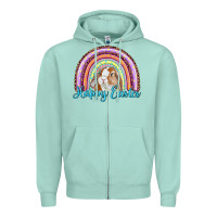Seafoam happy easter rainbow bunny Zipper Hoodie - RanaPortraitStore