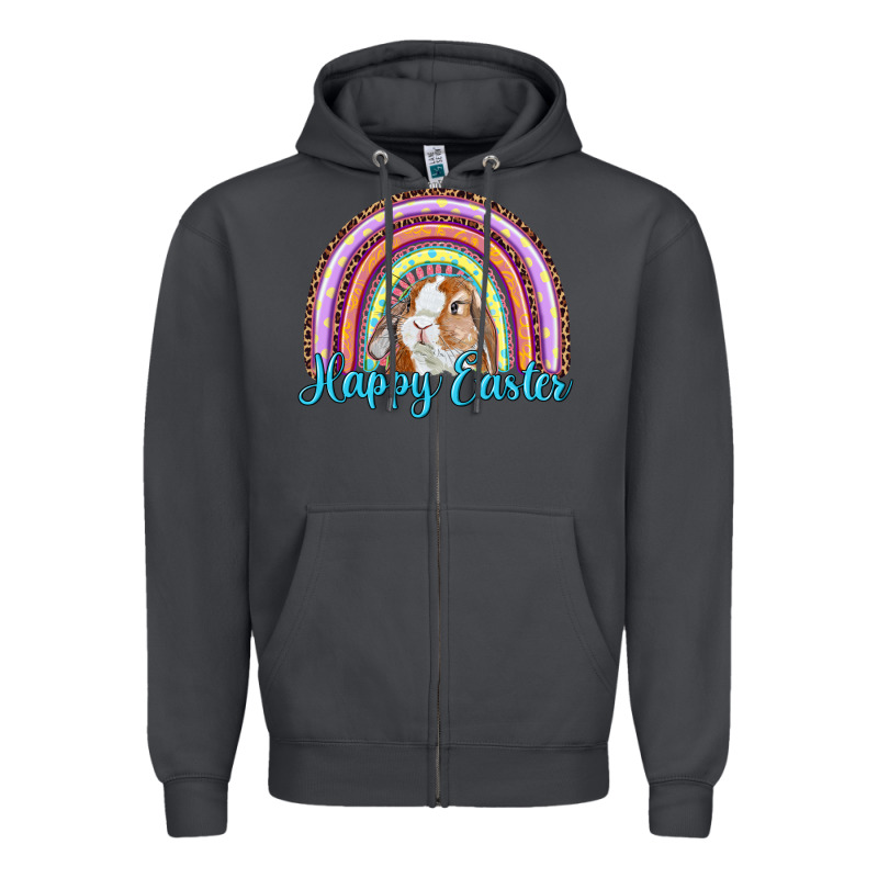 Happy Easter Rainbow Bunny Zipper Hoodie by RanaPortraitStore | Teevron
