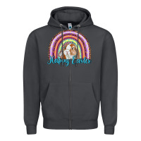 Smoke happy easter rainbow bunny Zipper Hoodie - RanaPortraitStore