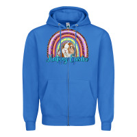 True Royal happy easter rainbow bunny Zipper Hoodie - RanaPortraitStore