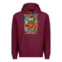 Burgundy Western Farm Life Premium Hoodie - LillyAllenDesigns