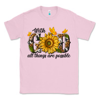 Bubblegum Pink with god all things are possible Classic Tee - texasbilliewilder