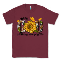 Burgundy with god all things are possible Classic Tee - texasbilliewilder