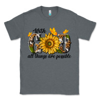 Charcoal Heather with god all things are possible Classic Tee - texasbilliewilder