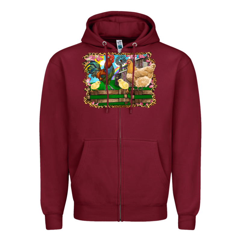 Happy Easter Rooster Chicken And Chick Zipper Hoodie by RanaPortraitStore | Teevron