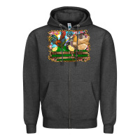 Charcoal Heather Happy easter rooster chicken and chick Zipper Hoodie - RanaPortraitStore