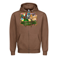 Chestnut Happy easter rooster chicken and chick Zipper Hoodie - RanaPortraitStore