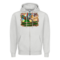 Dove Grey Happy easter rooster chicken and chick Zipper Hoodie - RanaPortraitStore
