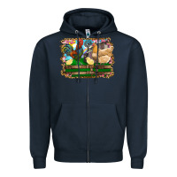 Navy Happy easter rooster chicken and chick Zipper Hoodie - RanaPortraitStore