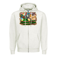 Oatmeal Heather Happy easter rooster chicken and chick Zipper Hoodie - RanaPortraitStore