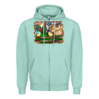 Seafoam Happy easter rooster chicken and chick Zipper Hoodie - RanaPortraitStore