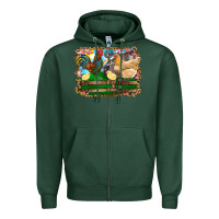 Sports Green Happy easter rooster chicken and chick Zipper Hoodie - RanaPortraitStore