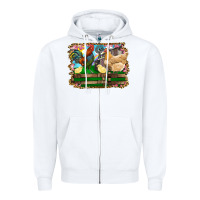 White Happy easter rooster chicken and chick Zipper Hoodie - RanaPortraitStore