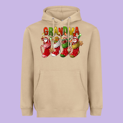 Christmas Grandma Heavyweight Hoodie Designed By Fadigitalartstudio
