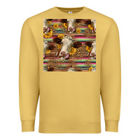 Antique Gold western hereford cattle seamless pattern Premium Sweatshirt - HRA Design Shop