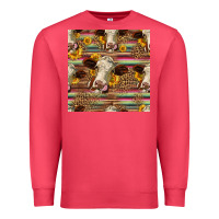 Cardinal western hereford cattle seamless pattern Premium Sweatshirt - HRA Design Shop