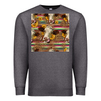 Charcoal Heather western hereford cattle seamless pattern Premium Sweatshirt - HRA Design Shop