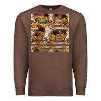 Chestnut western hereford cattle seamless pattern Premium Sweatshirt - HRA Design Shop