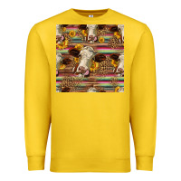 Lemon western hereford cattle seamless pattern Premium Sweatshirt - HRA Design Shop