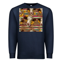 Navy western hereford cattle seamless pattern Premium Sweatshirt - HRA Design Shop