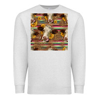 Oatmeal Heather western hereford cattle seamless pattern Premium Sweatshirt - HRA Design Shop