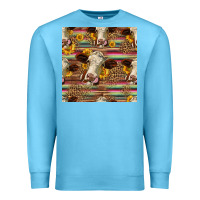 Ocean Blue western hereford cattle seamless pattern Premium Sweatshirt - HRA Design Shop