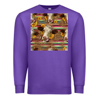 Purple western hereford cattle seamless pattern Premium Sweatshirt - HRA Design Shop
