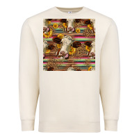 Sandshell western hereford cattle seamless pattern Premium Sweatshirt - HRA Design Shop