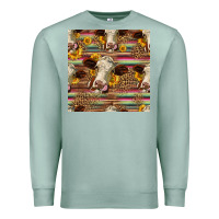 Seafoam western hereford cattle seamless pattern Premium Sweatshirt - HRA Design Shop