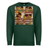 Sports Green western hereford cattle seamless pattern Premium Sweatshirt - HRA Design Shop