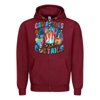 Burgundy campfires and coctails Zipper Hoodie - Zillion Design Studio