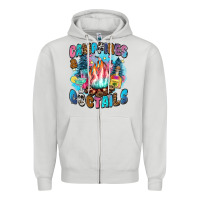 Dove Grey campfires and coctails Zipper Hoodie - Zillion Design Studio