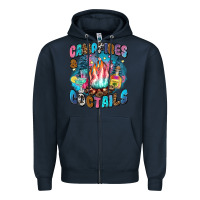 Navy campfires and coctails Zipper Hoodie - Zillion Design Studio
