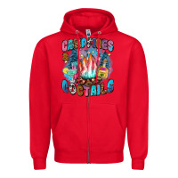 Red campfires and coctails Zipper Hoodie - Zillion Design Studio