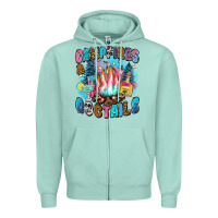 Seafoam campfires and coctails Zipper Hoodie - Zillion Design Studio