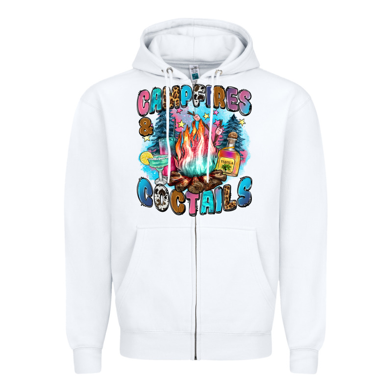 Campfires And Coctails Zipper Hoodie by Zillion Design Studio | Teevron