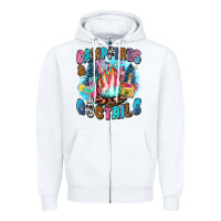 White campfires and coctails Zipper Hoodie - Zillion Design Studio