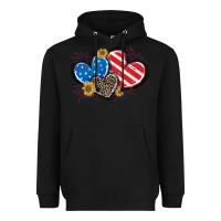 Black American Flag heart Heavyweight Hoodie - CowGirlArtShop
