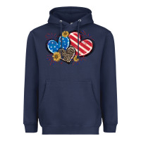 Navy American Flag heart Heavyweight Hoodie - CowGirlArtShop