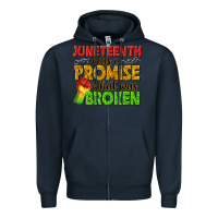 Navy juneteenth was a promise what was broken Zipper Hoodie - texasbilliewilder