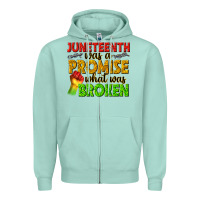 Seafoam juneteenth was a promise what was broken Zipper Hoodie - texasbilliewilder