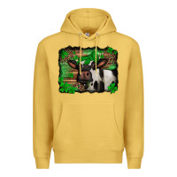 Antique Gold st Patricks cow with leopard background holstein cow Premium Hoodie - Jasminsmagicworld