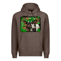 Coffee st Patricks cow with leopard background holstein cow Premium Hoodie - Jasminsmagicworld