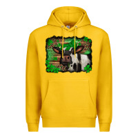 Lemon st Patricks cow with leopard background holstein cow Premium Hoodie - Jasminsmagicworld
